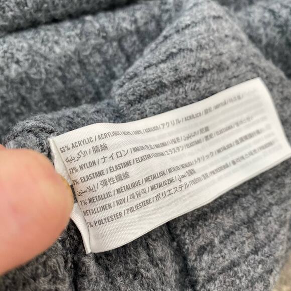 Abercrombie & Fitch Ribbed Sweater Cropped Mock Neck Gray Womens Size Small - Picture 8 of 9